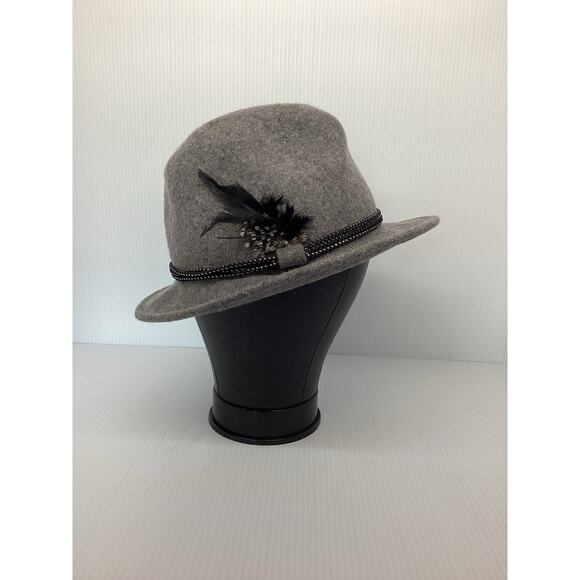 Apt. 9 Gray Fedora Feather Trim - Picture 1 of 5